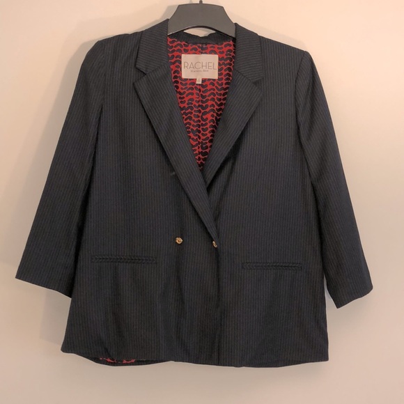 Rachel Roy blazer - navy pin stripes - 3/4 sleeves - Picture 1 of 8